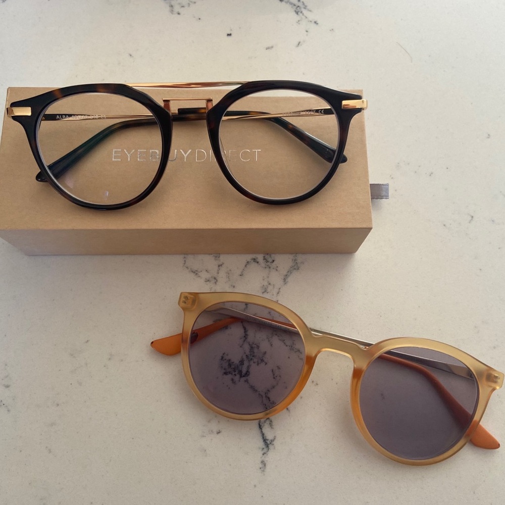 2 pairs of Cute Eyebuydirect Glasses with freeby